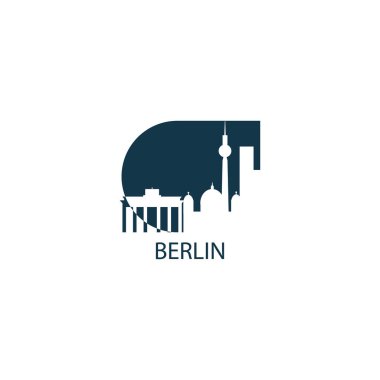 Almanya Berlin siluetinin vektör çizim