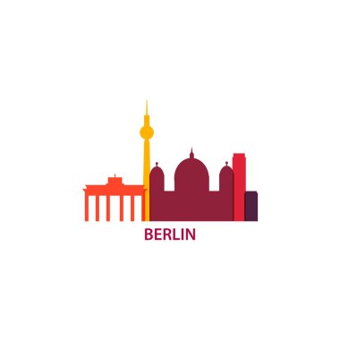 Almanya Berlin siluetinin vektör çizim