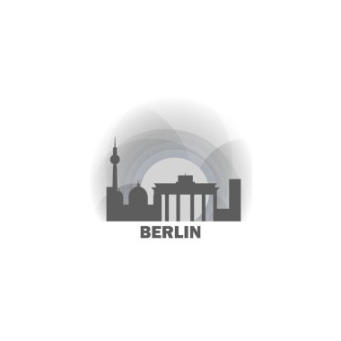 Almanya Berlin siluetinin vektör çizim