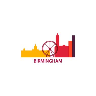 İngiltere'de Birmingham manzarası vektör çizim