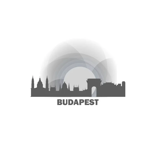 Ilustracja wektorowa w panoramę Budapeszt Węgry — Wektor stockowy