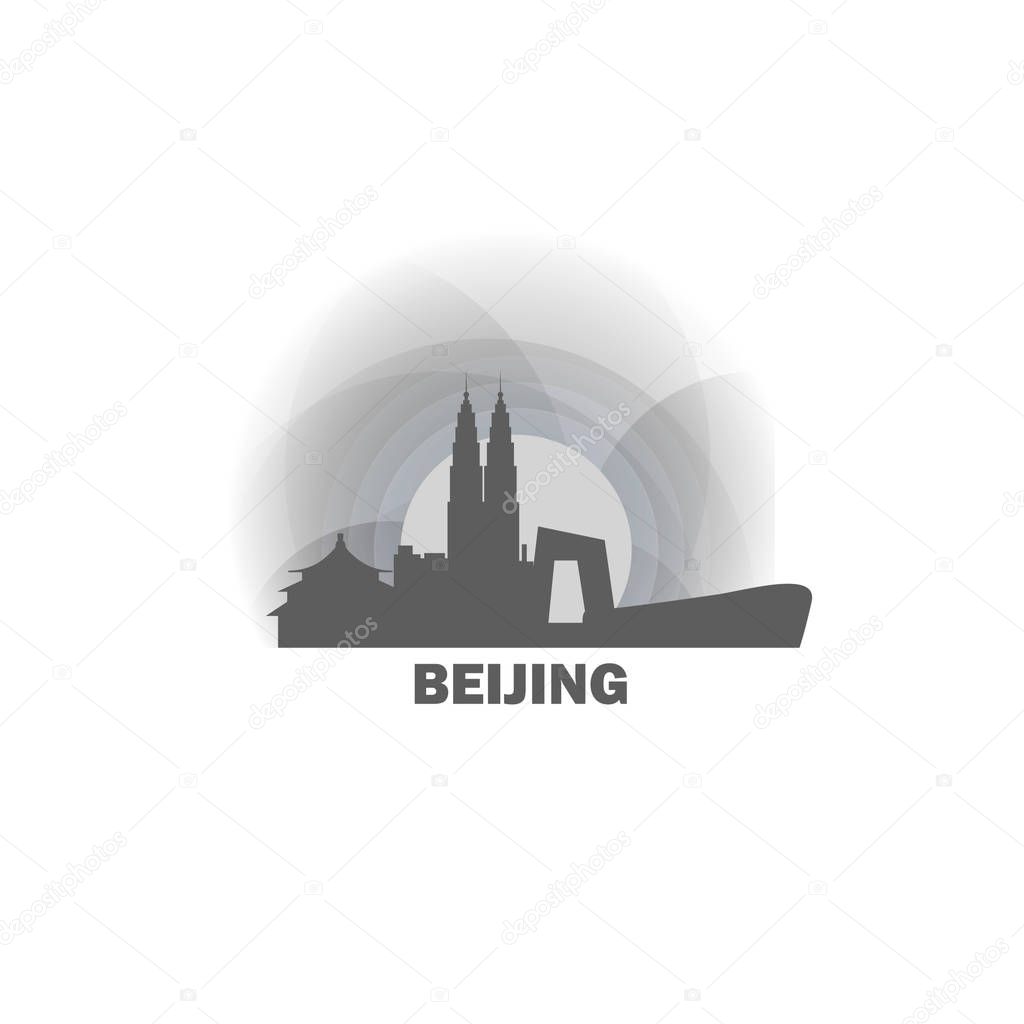 China Beijing skyline shape vector illustration