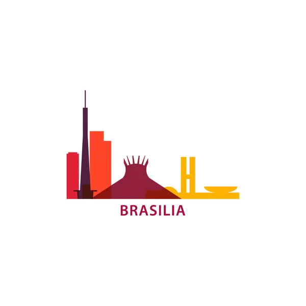 Brasília skyline vector illustration — Vetor de Stock