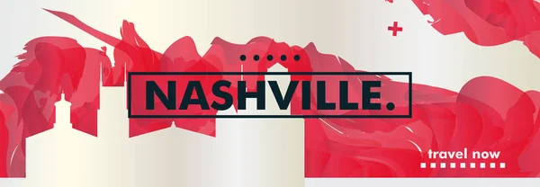 EE.UU. Nashville skyline ciudad gradiente vector cartel — Vector de stock