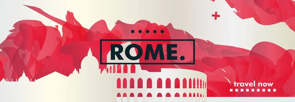 Italia Roma skyline ciudad gradiente vector bandera — Vector de stock