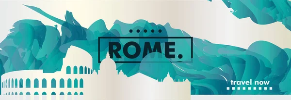 Italia Roma skyline ciudad gradiente vector bandera — Vector de stock