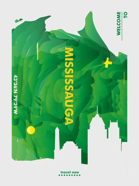 Canada Mississauga skyline city kleurovergang vector poster — Stockvector