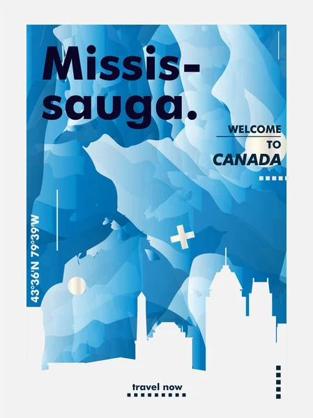 Mississauga Kanada panoramę miasta wektora gradientu plakat — Wektor stockowy