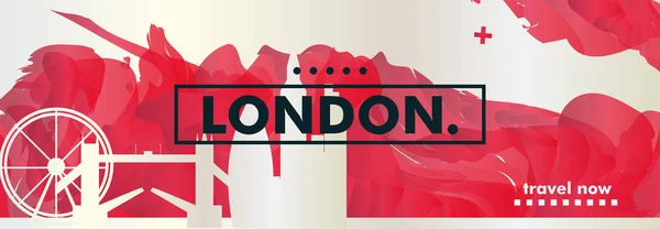 Reino Unido Reino Unido Londres skyline ciudad gradiente vector banner — Vector de stock