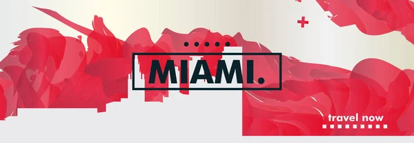 EUA Estados Unidos da América Miami skyline cidade gradiente vetor cartaz Vetores De Stock Royalty-Free