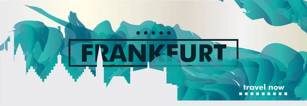 Alemania Frankfurt skyline ciudad gradiente vector bandera — Vector de stock