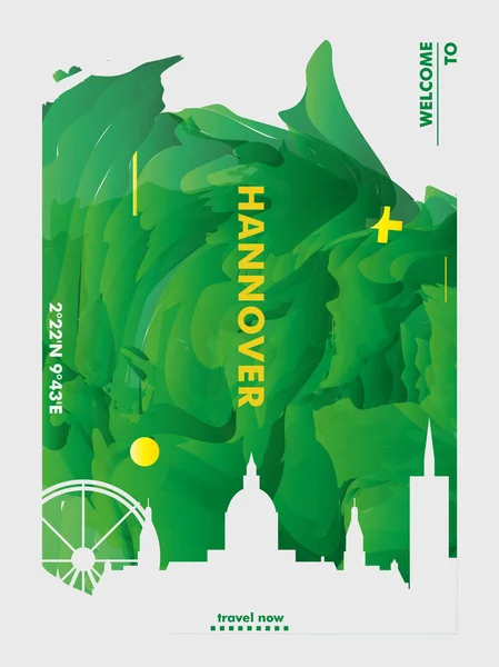 Tyskland Hannover skyline staden gradient vektor affisch — Stock vektor