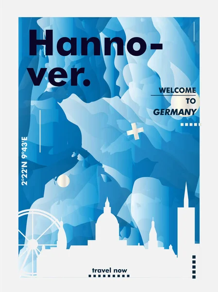 Alemania Hannover skyline ciudad gradiente vector cartel — Vector de stock