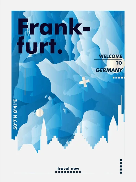 Alemania Frankfurt skyline ciudad gradiente vector cartel — Vector de stock