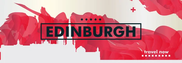 Reino Unido Reino Unido Edimburgo skyline ciudad gradiente vector banner — Vector de stock