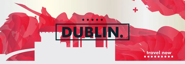 Irlanda Dublín skyline ciudad gradiente vector bandera — Vector de stock