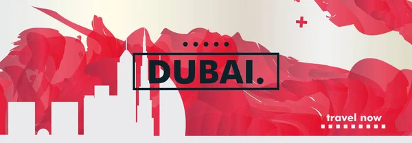 Emiratos Árabes Unidos Emiratos Árabes Unidos Dubai skyline city gradient vector website banner — Vector de stock