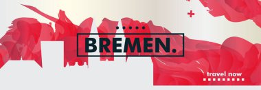 Almanya Bremen manzarası şehir degrade vektör afiş