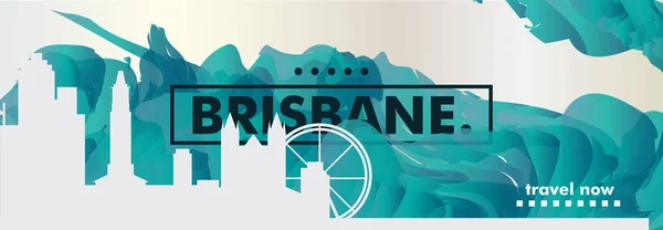 Australia Brisbane skyline ciudad gradiente vector cartel — Vector de stock