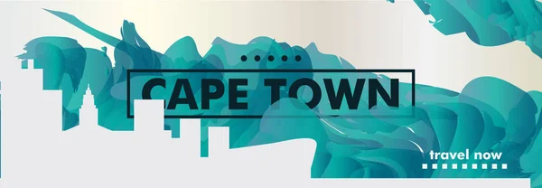 África do Sul Cidade do Cabo skyline cidade gradiente vetor banner Ilustrações De Stock Royalty-Free