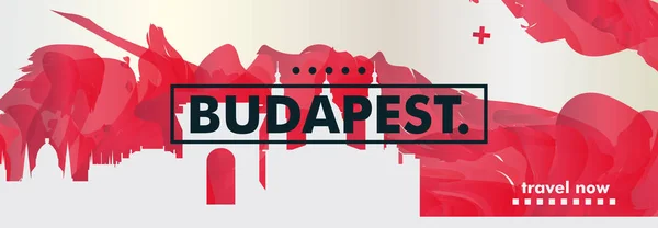 Hungria Budapeste skyline cidade gradiente vetor cartaz Ilustração De Stock