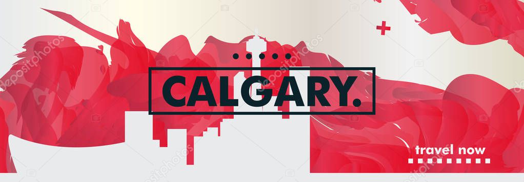 Canada Calgary skyline city gradient vector banner