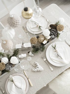 Xmas için hizmet tablo üstten görünüm.