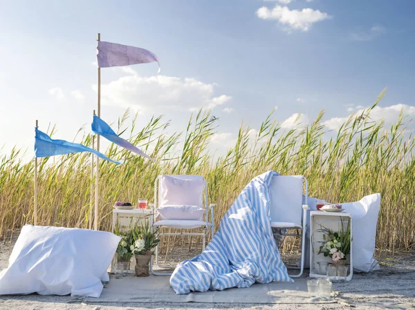 Beach picnic inspiration concept. — Stock Photo, Image