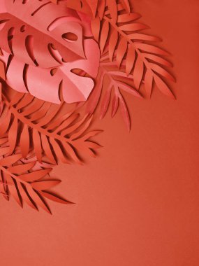 Tropikal renkli yaprak çerçevesi.