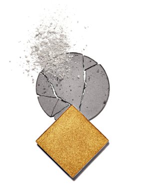 Beyaz üzerine göz makyajı dokusu.