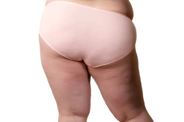 Body Fat Woman Underwear Back View — Stock Photo, Image