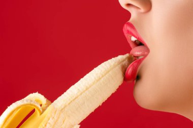 Seksi kadın yeme muz