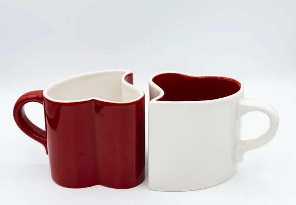 Sklenice Čaj Valentýn Srdce Dar Pití Čaj Šálek Kávy — Stock fotografie
