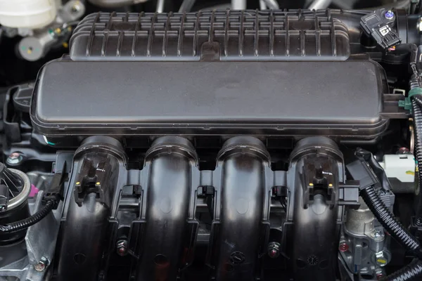 Detalhe Perto Novo Motor Carro — Fotografia de Stock