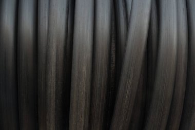 arka plan ve doku siyah boru hortum rulo.