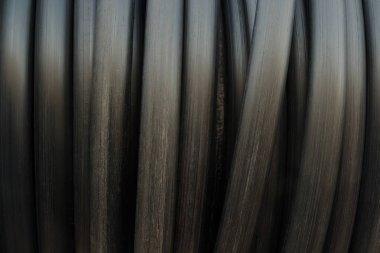 arka plan ve doku siyah boru hortum rulo.