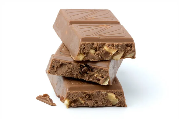 Pinda Donkere Chocolade Geïsoleerd Witte Achtergrond — Stockfoto