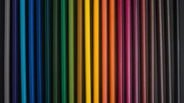 Color Pencils Black Background Close — Stock Photo, Image