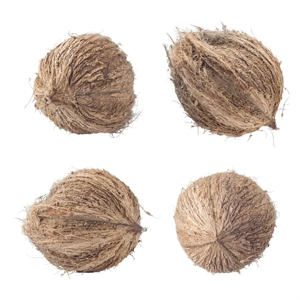 Kokosnötter Isolerad Vit Bakgrund Urklippsbana — Stockfoto