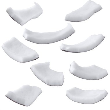 Beyaz arka plan kırpma yolu üzerinde izole hindistancevizi