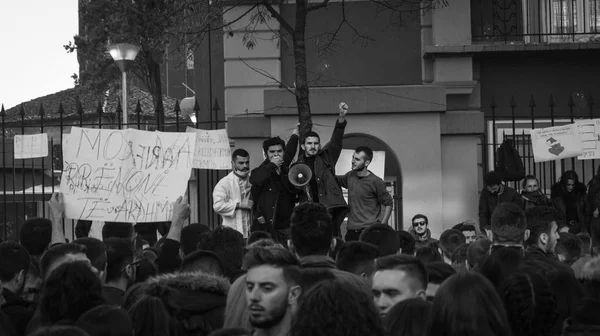 Tirana Albania December 2018 Student Protests Tirana Albania Students Demand — Stock Photo, Image