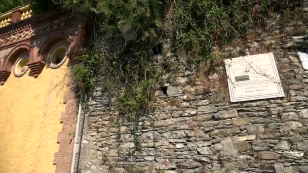 Haus Auf Einer Klippe Direkt Meer Rapallo Italien Einem Sonnigen — Stockvideo