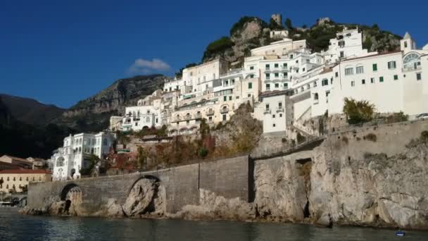 Pequeño Pueblo Costa Amalfi Tramo Costa Sur Italia Declarado Patrimonio — Vídeo de stock