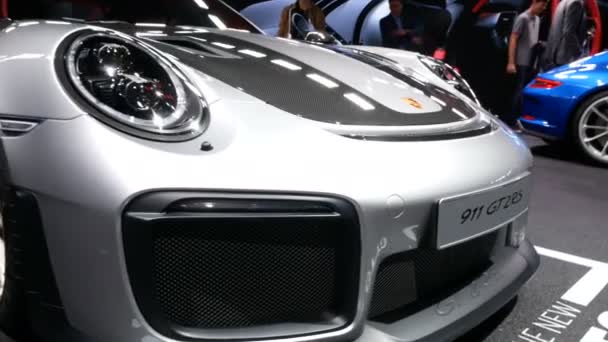 Přední Část Porsche 911 Gt2Rs Vystaveny Během Autosalonu Iaa Frankfurtu — Stock video