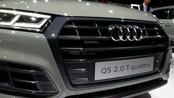 Zona Frontal Audi Expuesta Durante Feria Iaa Frankfurt Alemania Septiembre — Vídeos de Stock