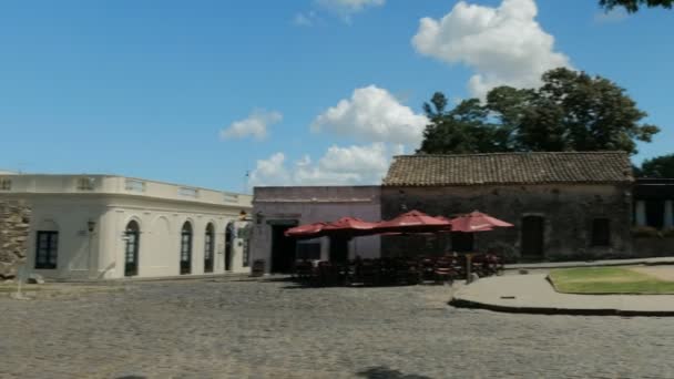 Pequena Praça Centro Histórico Patrimônio Mundial Unesco Colônia Sacramento Uruguai — Vídeo de Stock