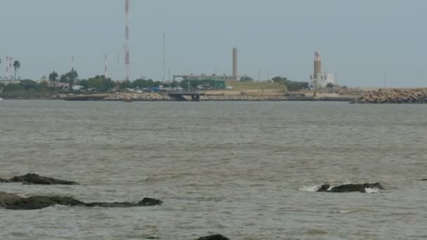 Punta Carretas Deniz Feneri Montevideo Uruguay — Stok video