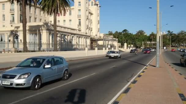 Ruch Dzielnicy Turystycznej Montevideo Urugwaj Grudnia 2017 — Wideo stockowe