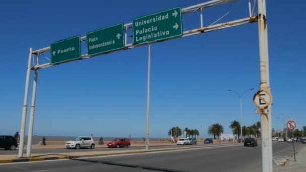 Carteles Callejeros Montevideo Uruguay Diciembre 2017 — Vídeo de stock