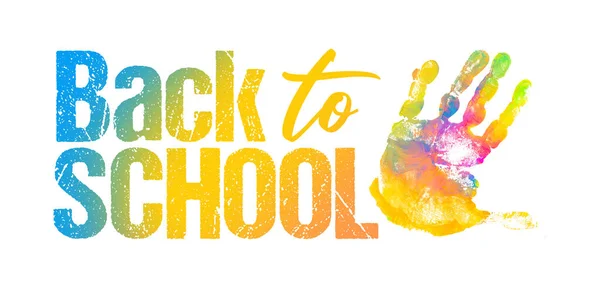 Back School Colorful Graphic Hand Print Paint — Stock Photo, Image